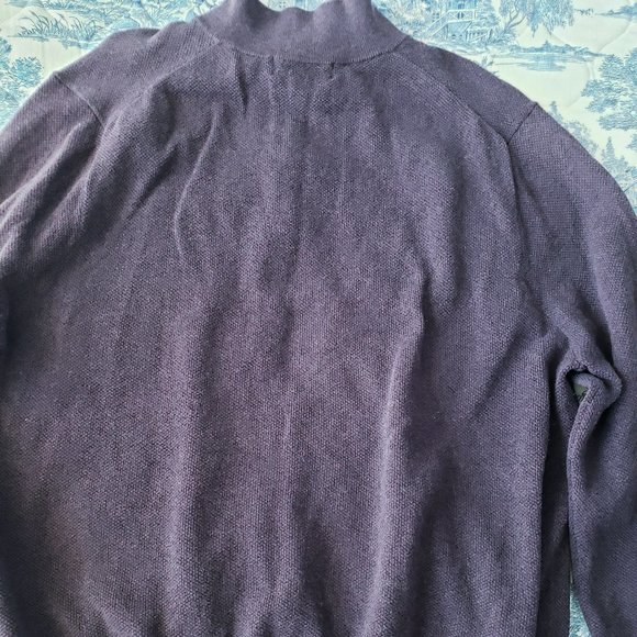 Brooks Brothers Cashmere Blend Quarter Zip Long Sleeve Purple Pullover - Picture 7 of 7